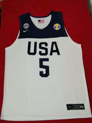 5 Mitchell 2019 fiba jersey white stitched